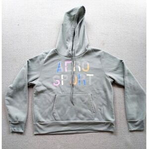 Aeropostale Hoodie Womens XL Green Aero Sport Pullover Sweatshirt Fleece Graphic